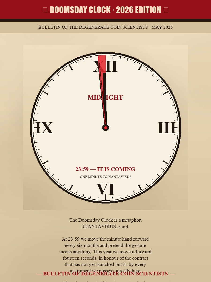 Doomsday clock at 23:59